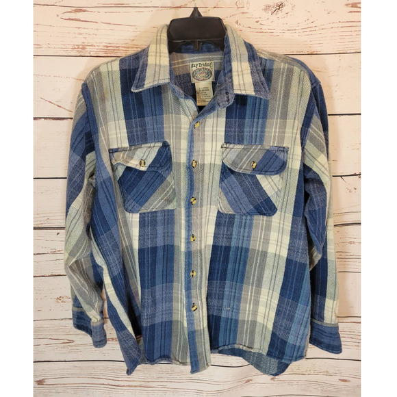 Shirt Shacket Flannel Blue Striped 